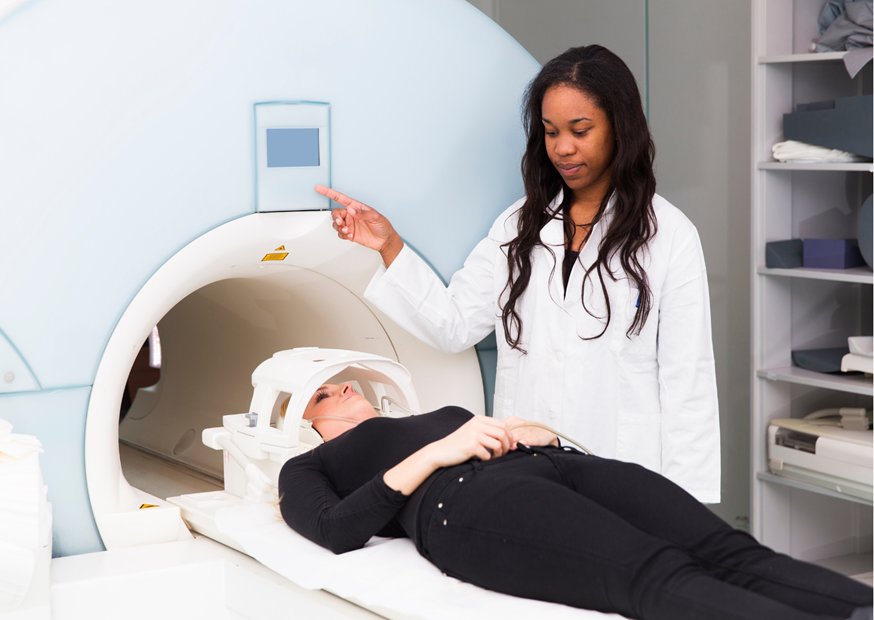 Premier MRI - sedated woman before going MRI