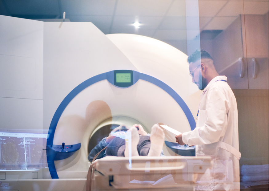 Premier Diagnostics of Essex with male patient going into our MRI machine.